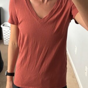 PINK Victoria's Secret Rust V-Neck Tee